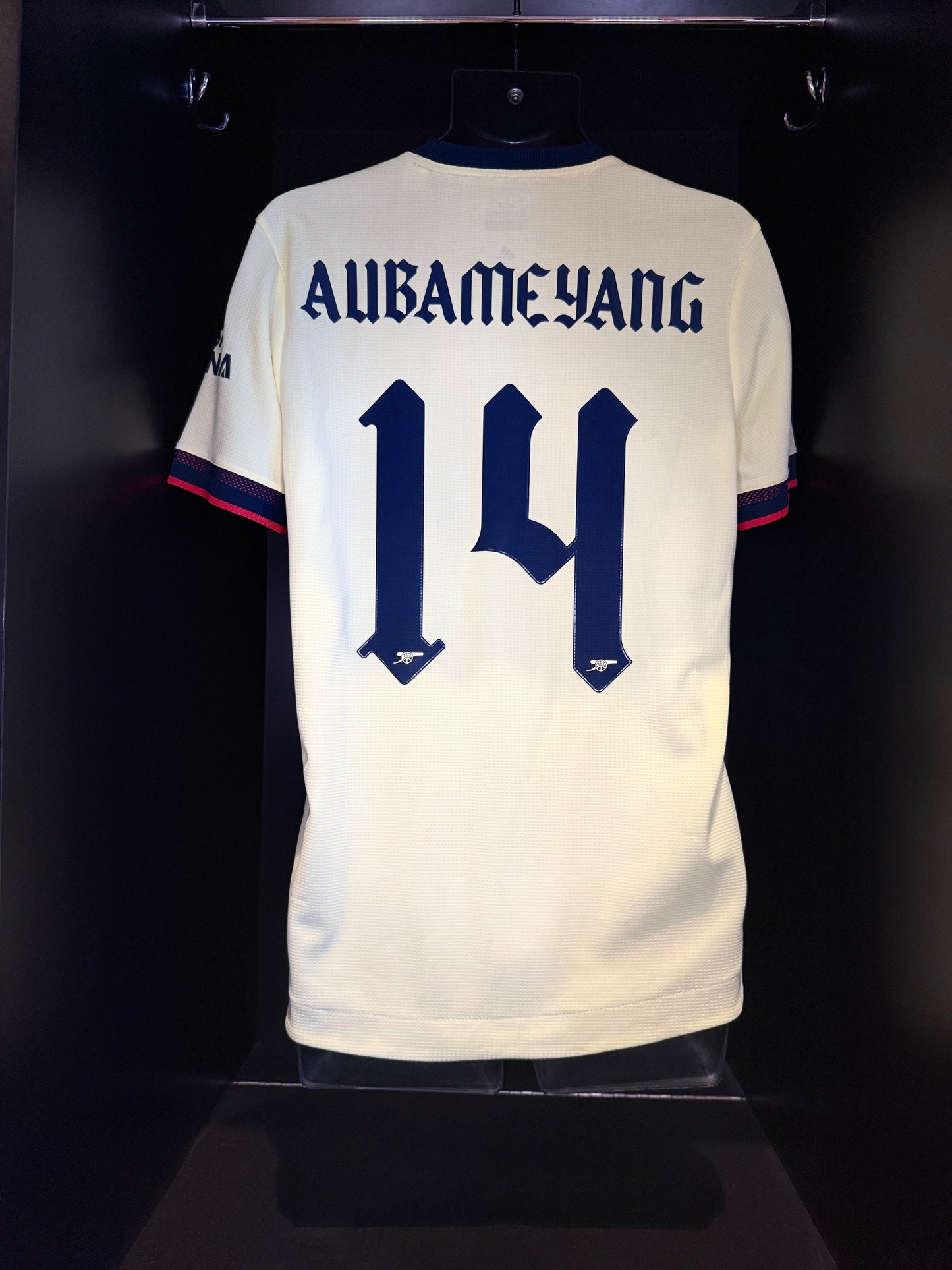 2021-2022 Arsenal FC Aubameyang AWAY Kit Soccer Jersey Football Shirt adidas Small Authentic