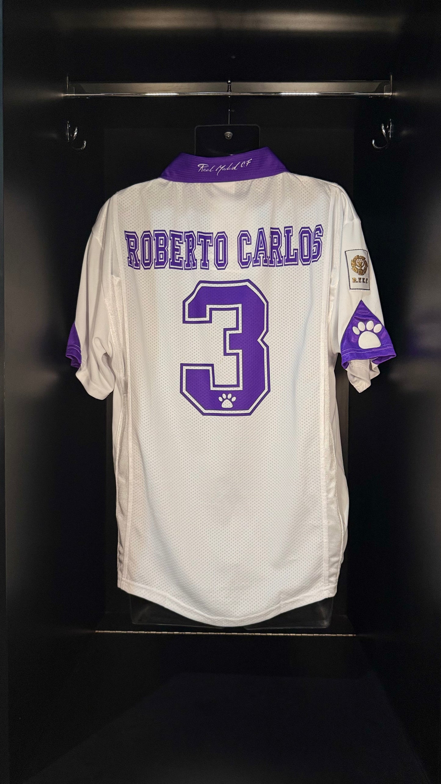 1997-1998 Real Madrid Roberto Carlos HOME Kit Soccer Jersey Football Shirt Kelme Large Authentic