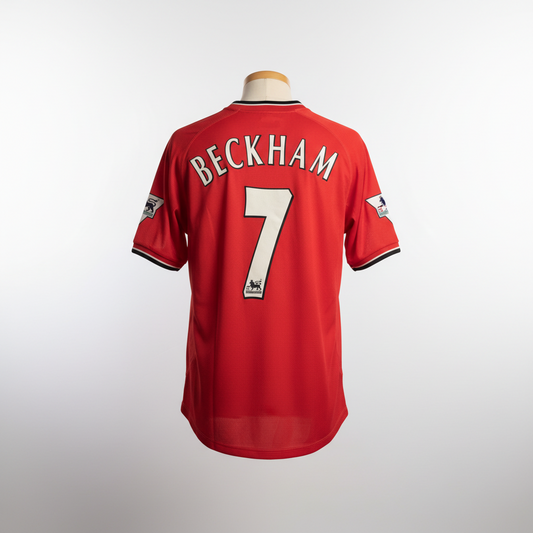 2000-2002 Manchester United Beckham HOME Kit Soccer Jersey Football Shirt Umbro Large Authentic