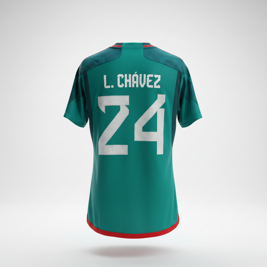 2022-2023 Mexico L. Chávez HOME Kit Soccer Jersey Football Shirt adidas Large Authentic