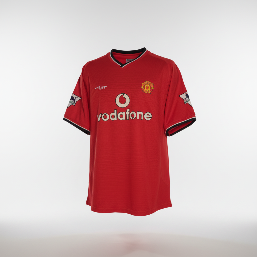 2000-2002 Manchester United Beckham HOME Kit Soccer Jersey Football Shirt Umbro Large Authentic