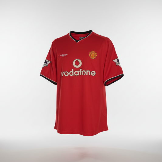 2000-2002 Manchester United Beckham HOME Kit Soccer Jersey Football Shirt Umbro Large Authentic