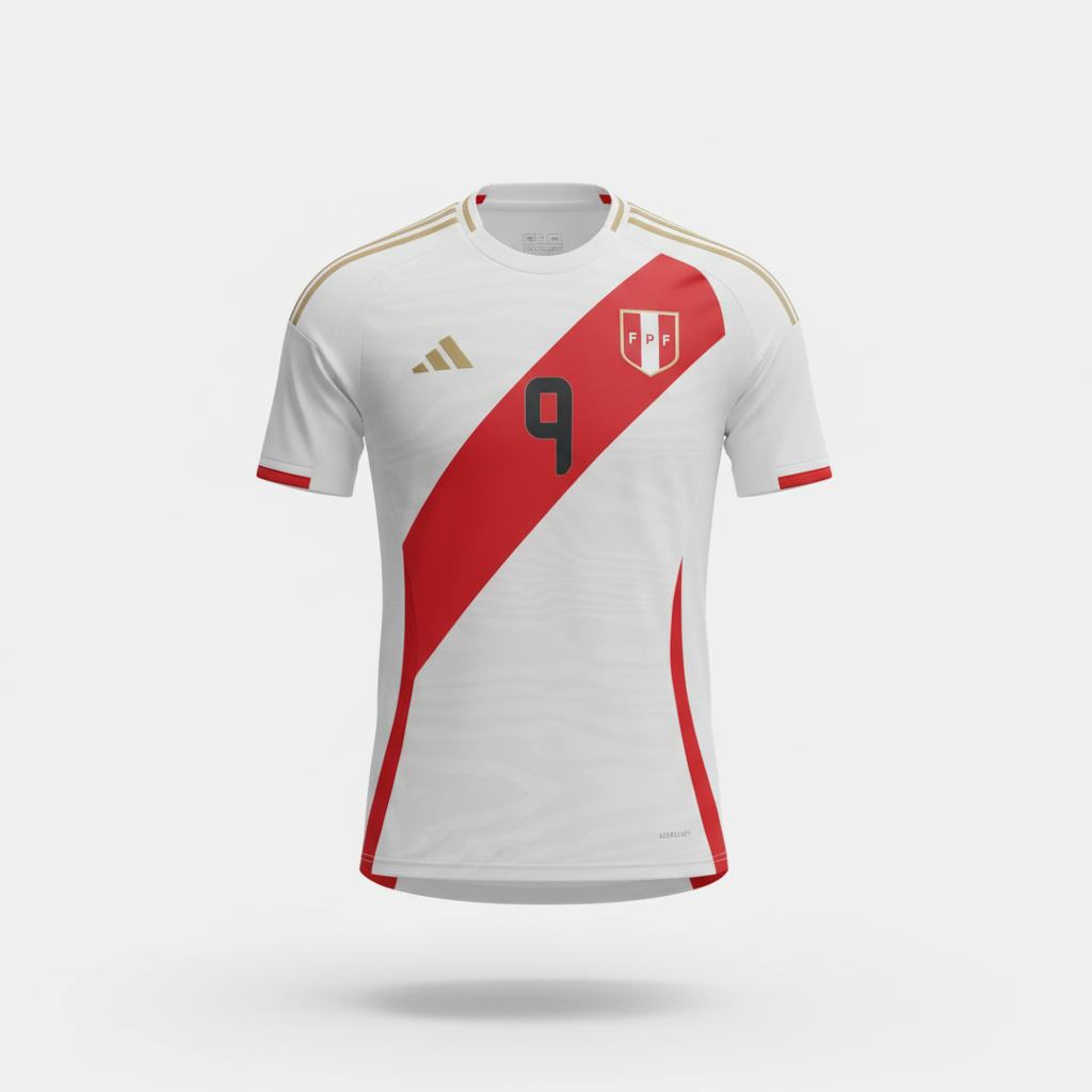 2024-2025 Peru Guerrero HOME Kit Soccer Jersey Shirt adidas Medium Authentic