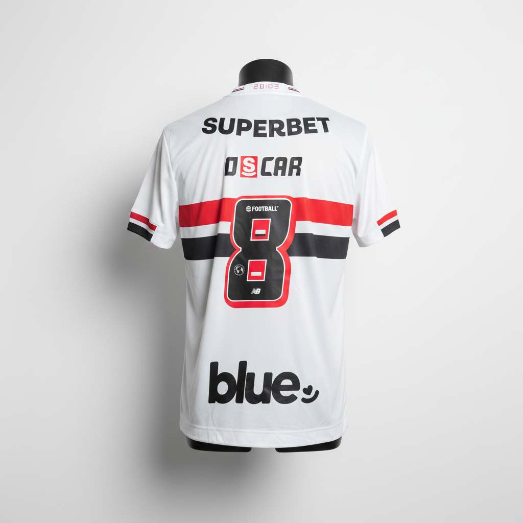 2025-2026 São Paulo FC Oscar HOME Kit Soccer Jersey Football Shirt New Balance Medium Authentic