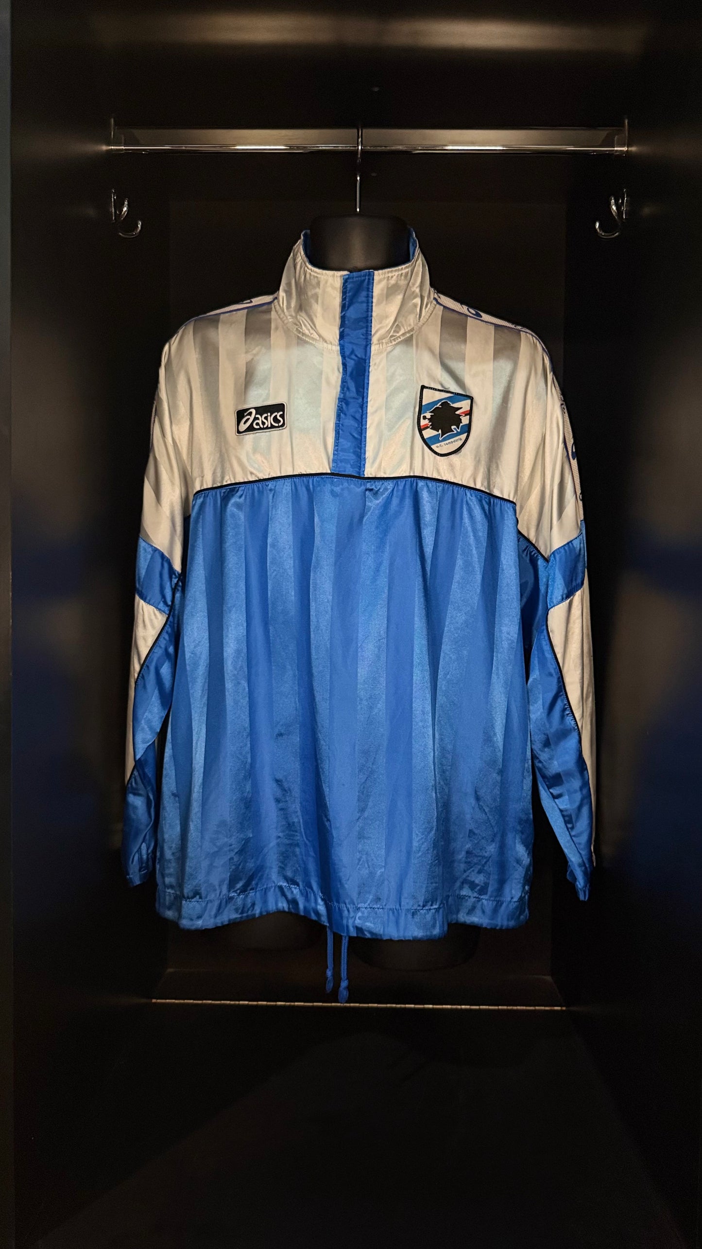 1995-1996 U.C. Sampdoria 1/4 ZIP Track JACKET Asics Medium Authentic