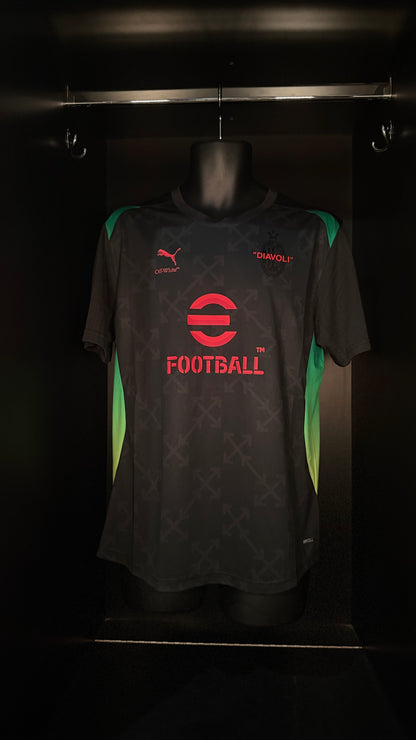 2024-2025 AC Milan "OFF WHITE" WARMUP Kit Soccer Jersey Football Shirt Puma Medium Authentic