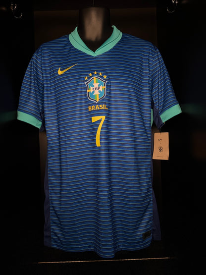 2024-2025 Brazil Vini Jr. AWAY Kit Soccer Jersey Shirt Nike Large Authentic