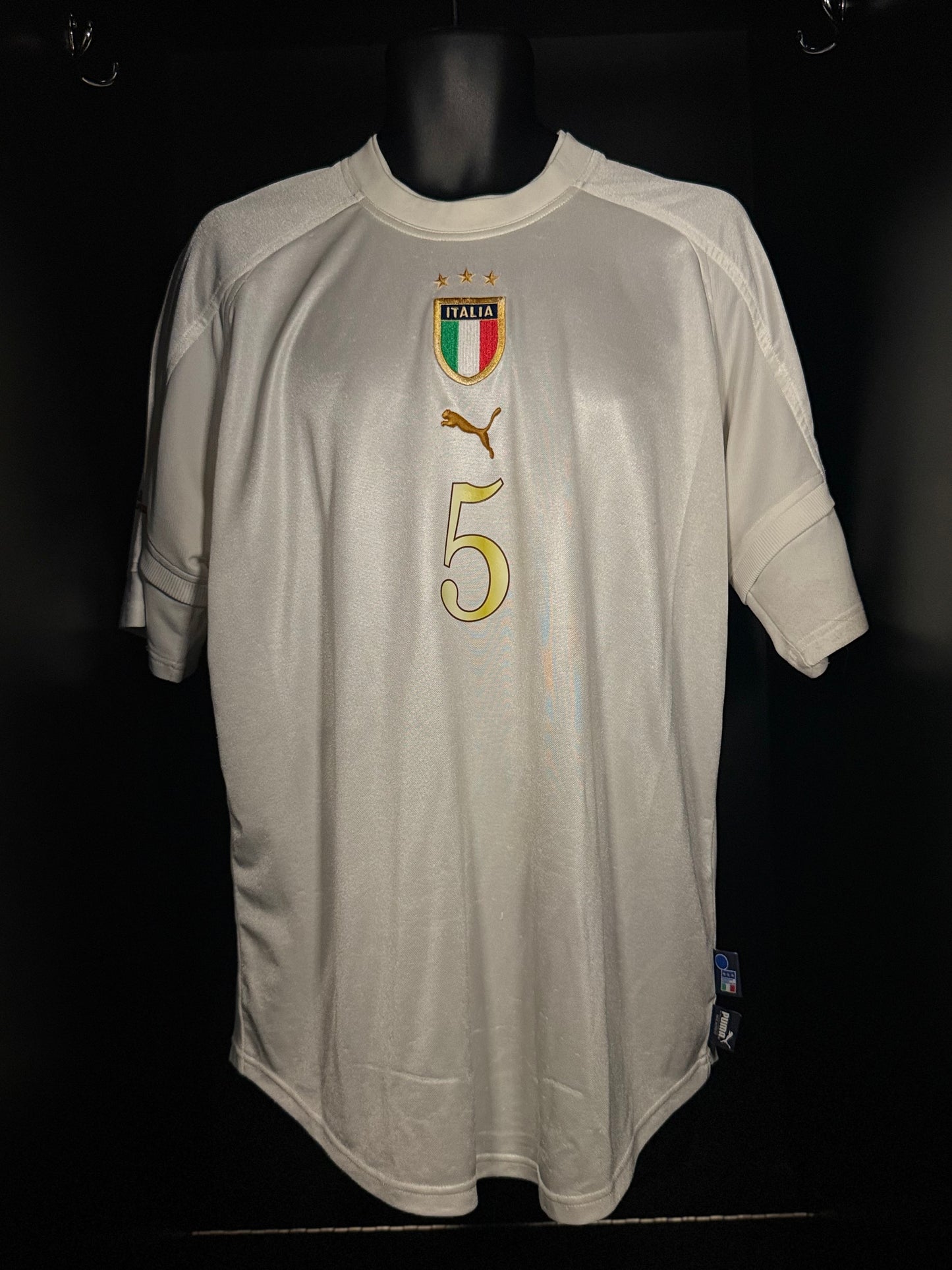2004-2005 Italy F. Cannavaro AWAY Kit Soccer Jersey Shirt Puma Large Authentic