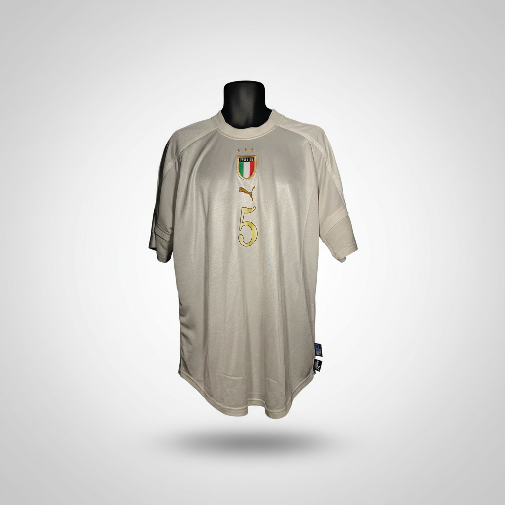 2004-2005 Italy F. Cannavaro AWAY Kit Soccer Jersey Shirt Puma Large Authentic