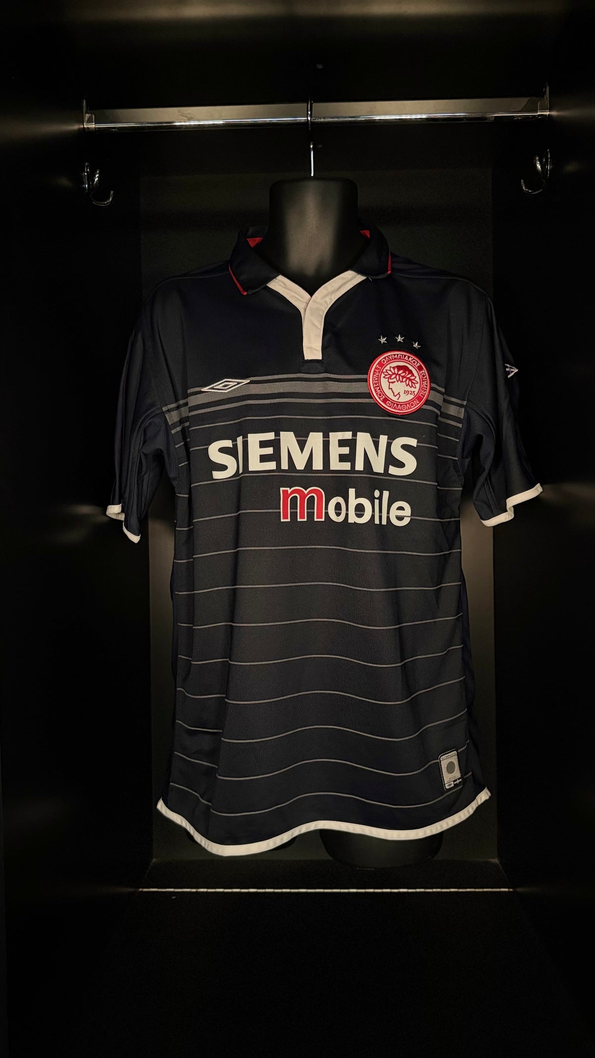 2003-2004 Olympiacos Piraeus Giovanni AWAY Kit Soccer Jersey Football Shirt Umbro Medium Authentic