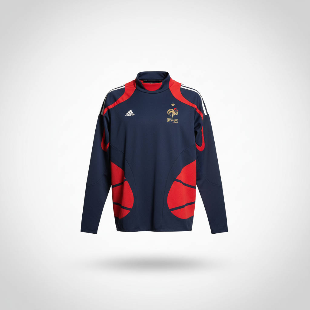 2007-2008 France TRAINING TOP Kit Soccer Football adidas Small Authentic