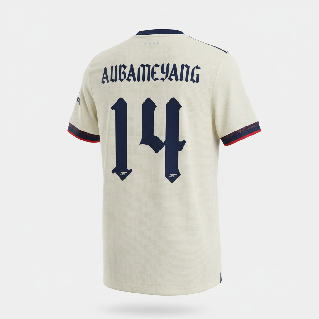2021-2022 Arsenal FC Aubameyang AWAY Kit Soccer Jersey Football Shirt adidas Small Authentic