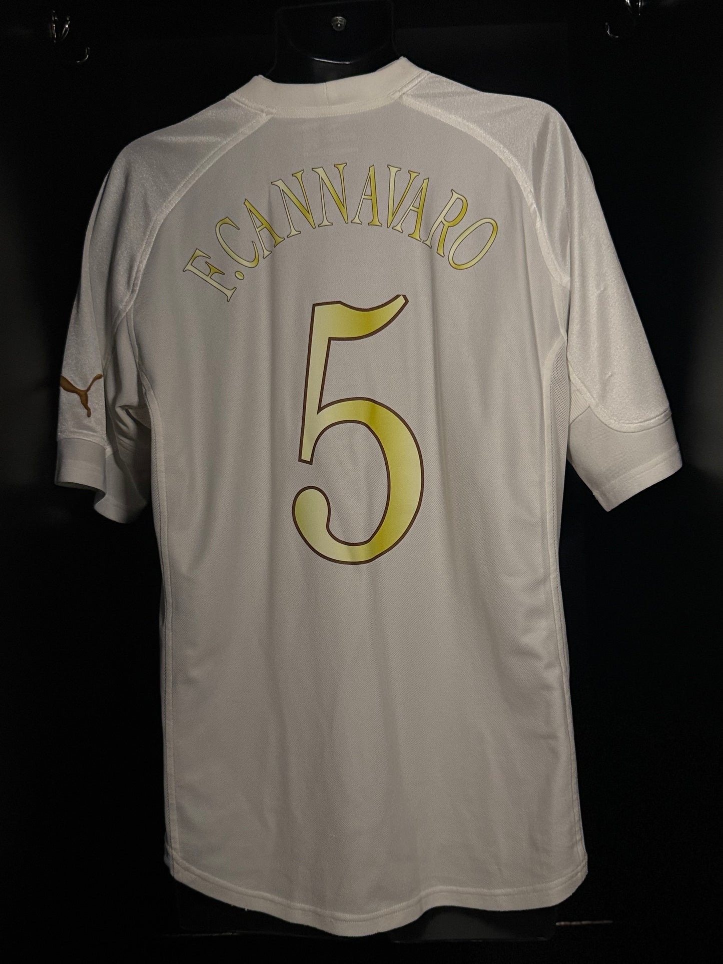 2004-2005 Italy F. Cannavaro AWAY Kit Soccer Jersey Shirt Puma Large Authentic