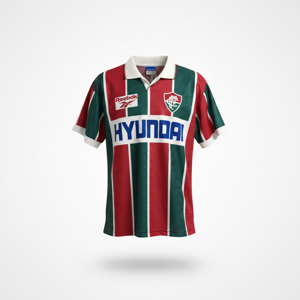 1995-1996 Fluminense HOME Kit Soccer Jersey Football Shirt Reebok Large Authentic