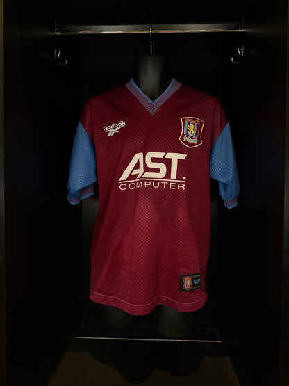 1997-1998 Aston Villa HOME Kit Soccer Jersey Football Shirt Reebok Medium Authentic