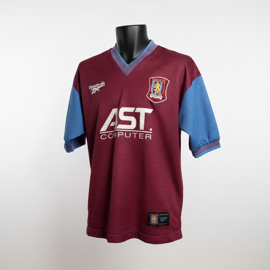 1997-1998 Aston Villa HOME Kit Soccer Jersey Football Shirt Reebok Medium Authentic