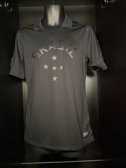 2012-2013 Brazil (CBF) ALL BLACK EDITION Kit Soccer Jersey Shirt Nike Medium Authentic