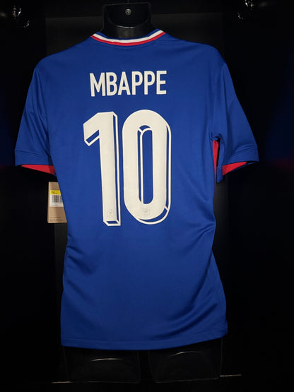 2024-2025 France Mbappe HOME Kit Soccer Jersey Shirt Nike Small Authentic