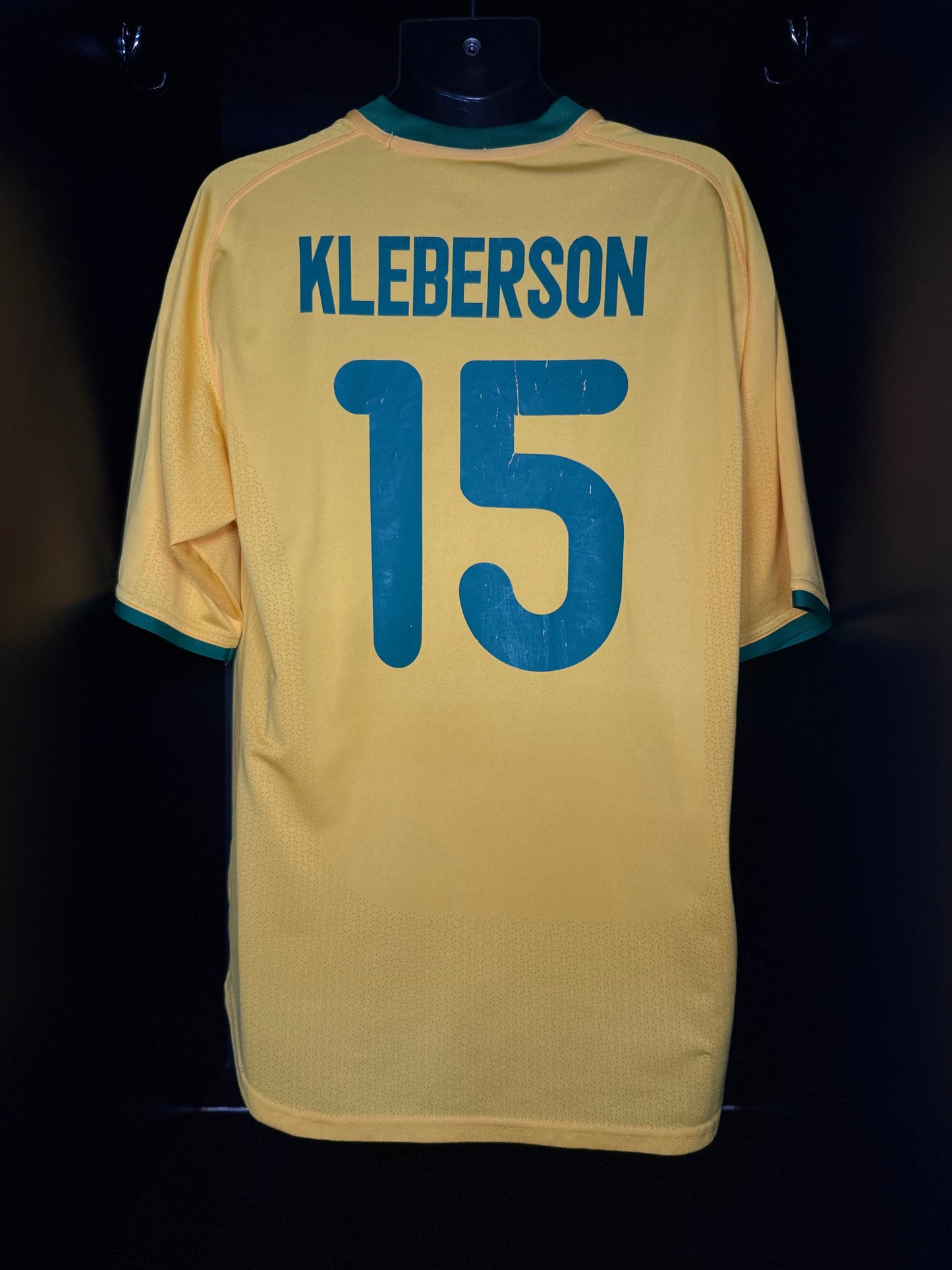 2000-2001 Brazil (CBF) Kleberson HOME Kit Soccer Jersey Shirt Nike Large Authentic