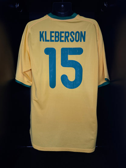 2000-2001 Brazil (CBF) Kleberson HOME Kit Soccer Jersey Shirt Nike Large Authentic