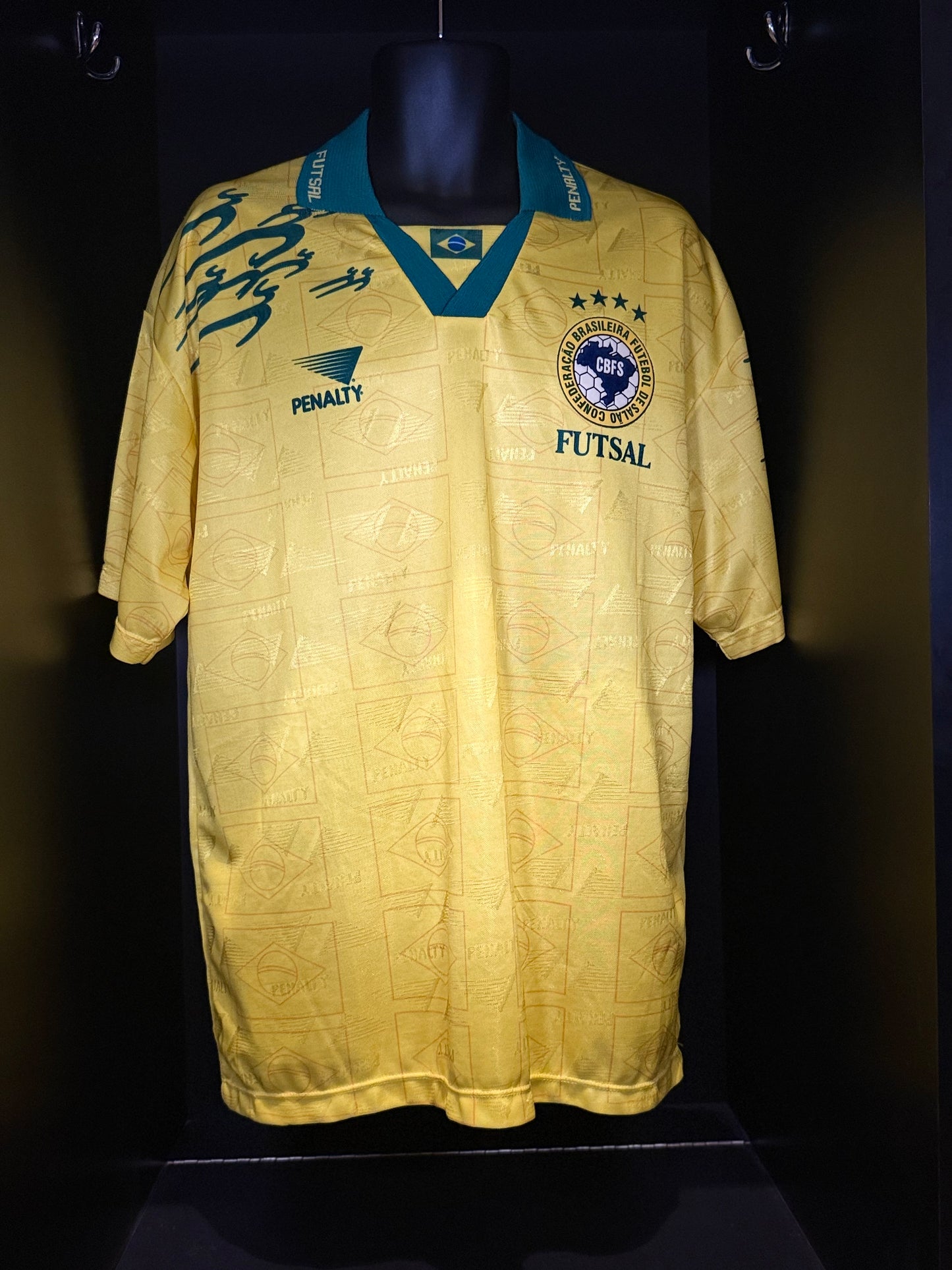 1996-1997 Brazil Futsal HOME Kit Soccer Jersey Shirt Penalty XL Authentic