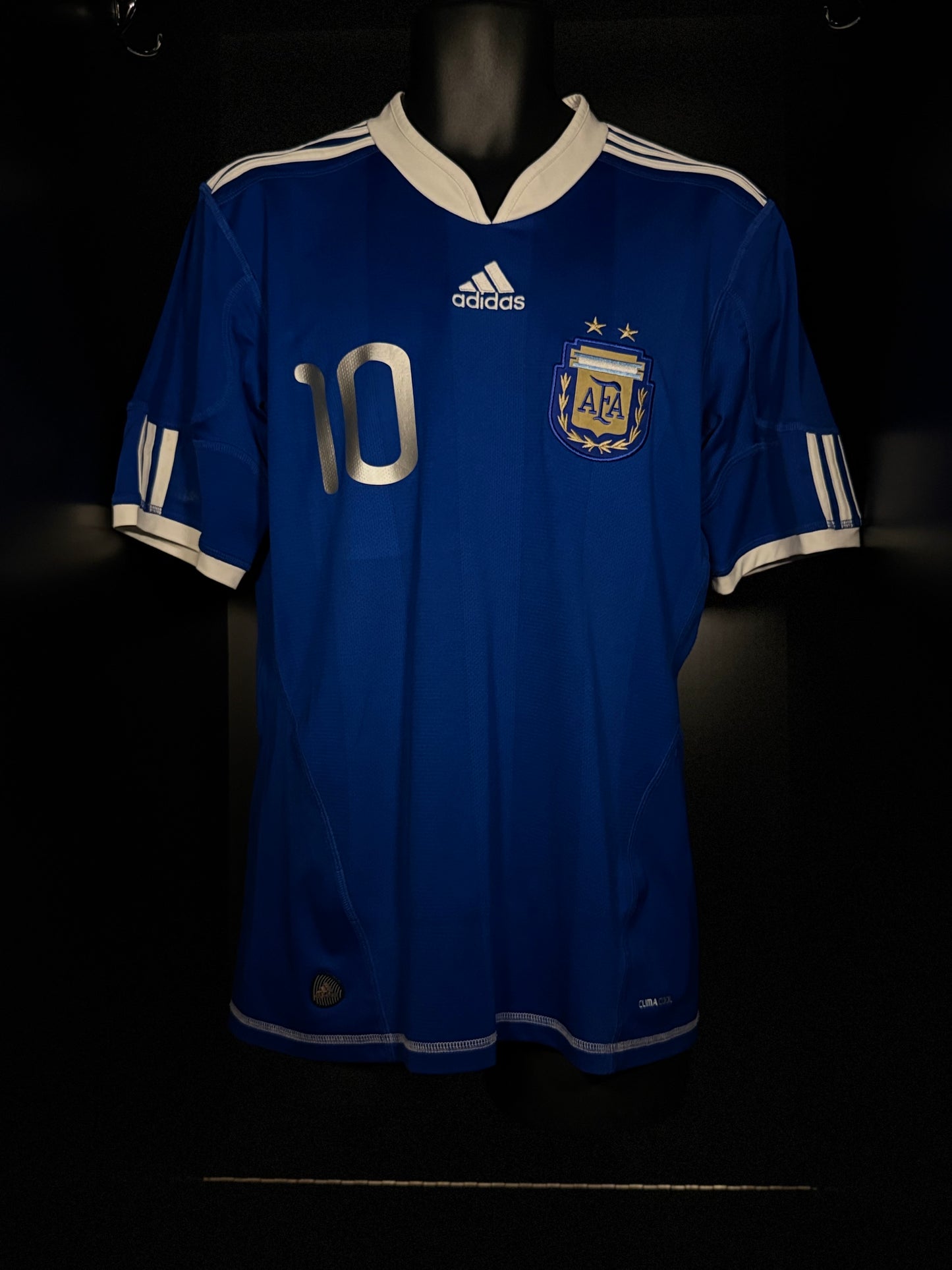2010-2011 Argentina Messi AWAY Kit Soccer Jersey Shirt adidas Medium Authentic