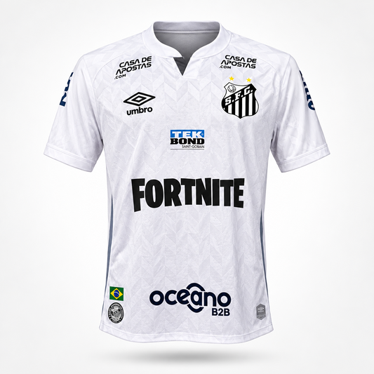 2020-2021 Santos HOME "Fortnite" Kit Soccer Jersey Football Shirt Umbro Medium Authentic