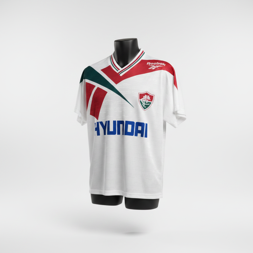 1995-1996 Fluminense AWAY Kit Soccer Jersey Football Shirt Reebok Large Authentic