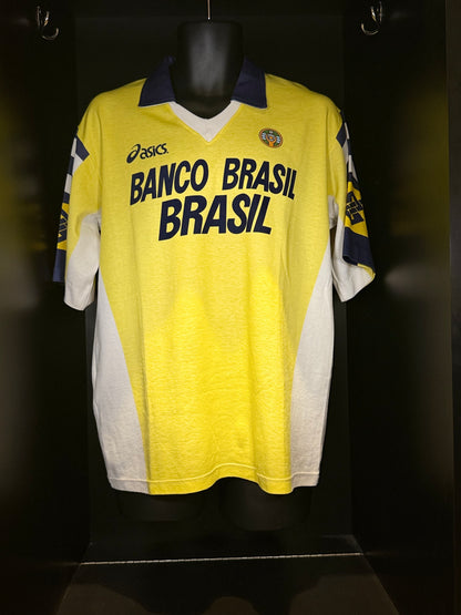 1994-1995 Brazil Volleyball HOME Kit - Soccer Jersey Football Shirt Asics Large Authentic