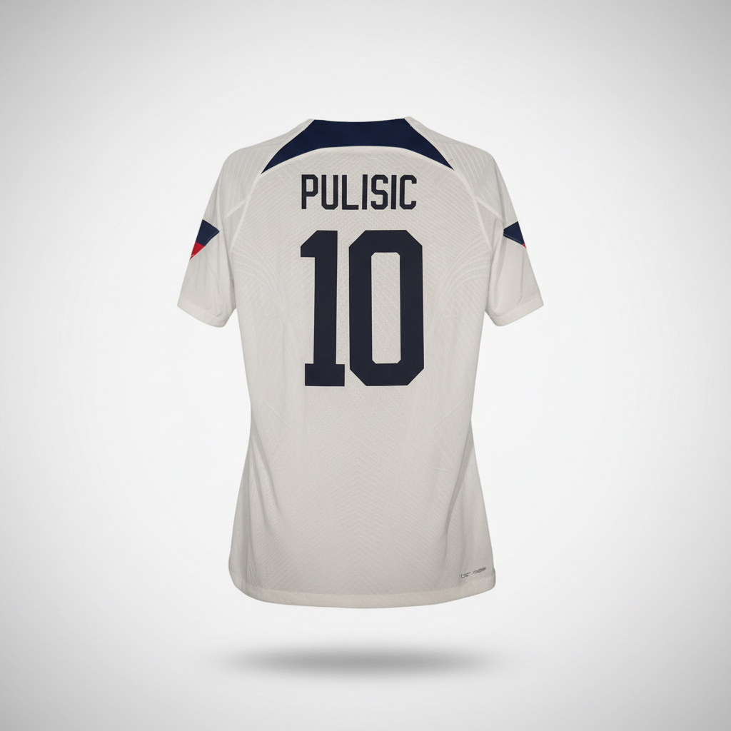 2022-2023 United States (USA) Pulisic HOME Kit Soccer Jersey Shirt Nike Large Authentic
