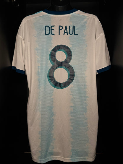 2019-2020 Argentina De Paul HOME Kit Soccer Jersey Shirt adidas XL Authentic