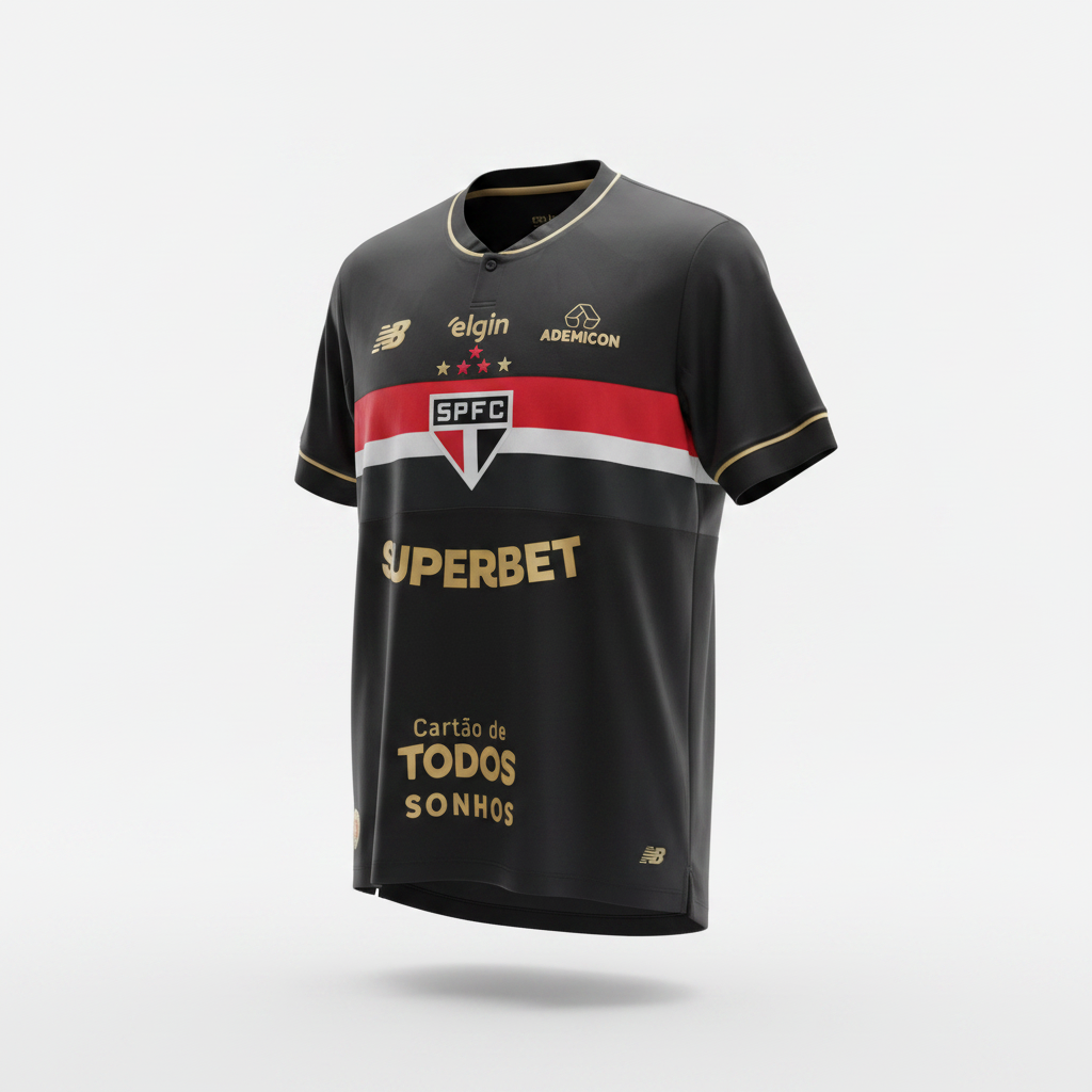 2025-2026 Sao Paulo FC Luciano THIRD Kit Soccer Jersey Football Shirt New Balance Large Authentic