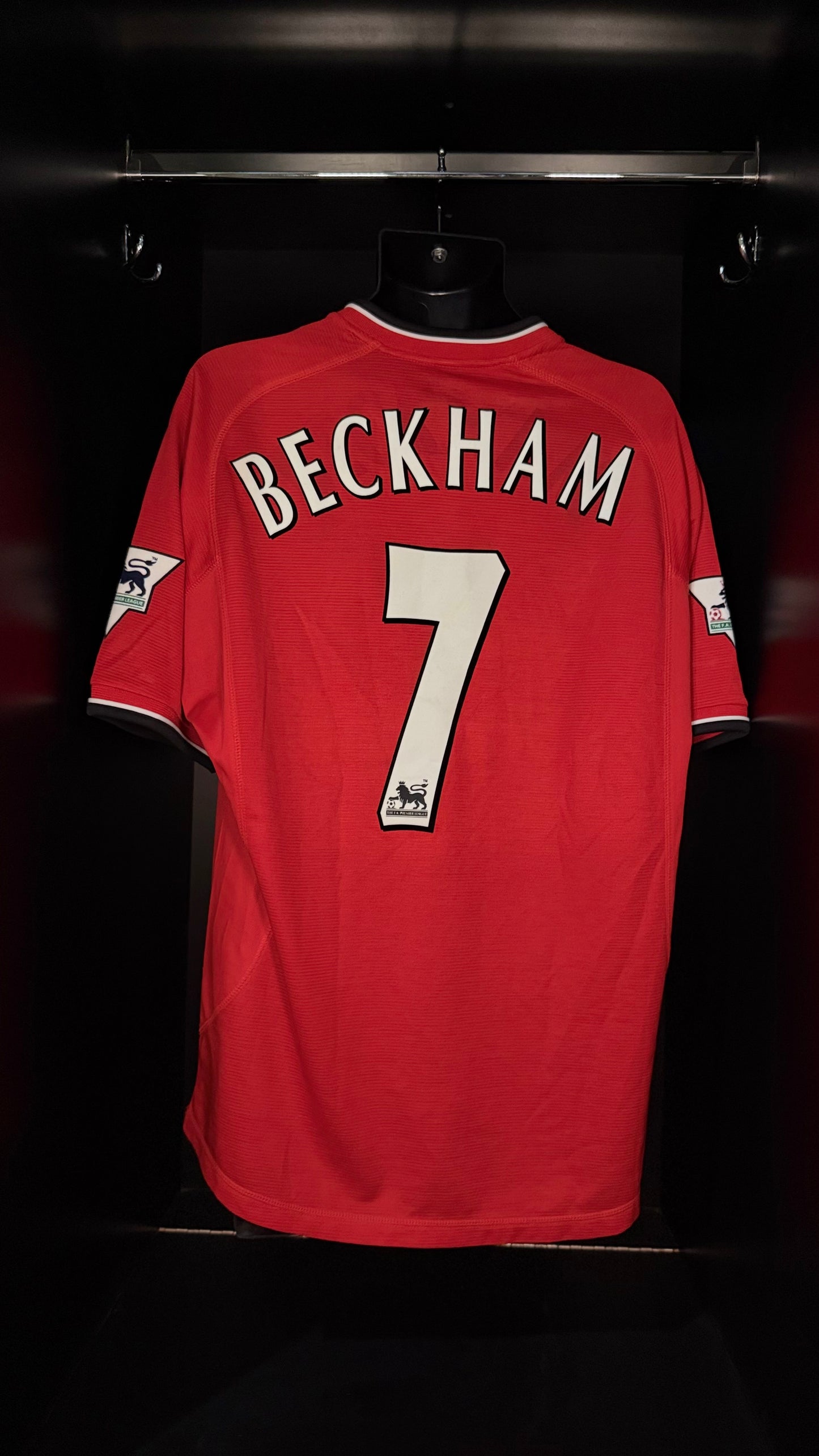 2000-2002 Manchester United Beckham HOME Kit Soccer Jersey Football Shirt Umbro Large Authentic