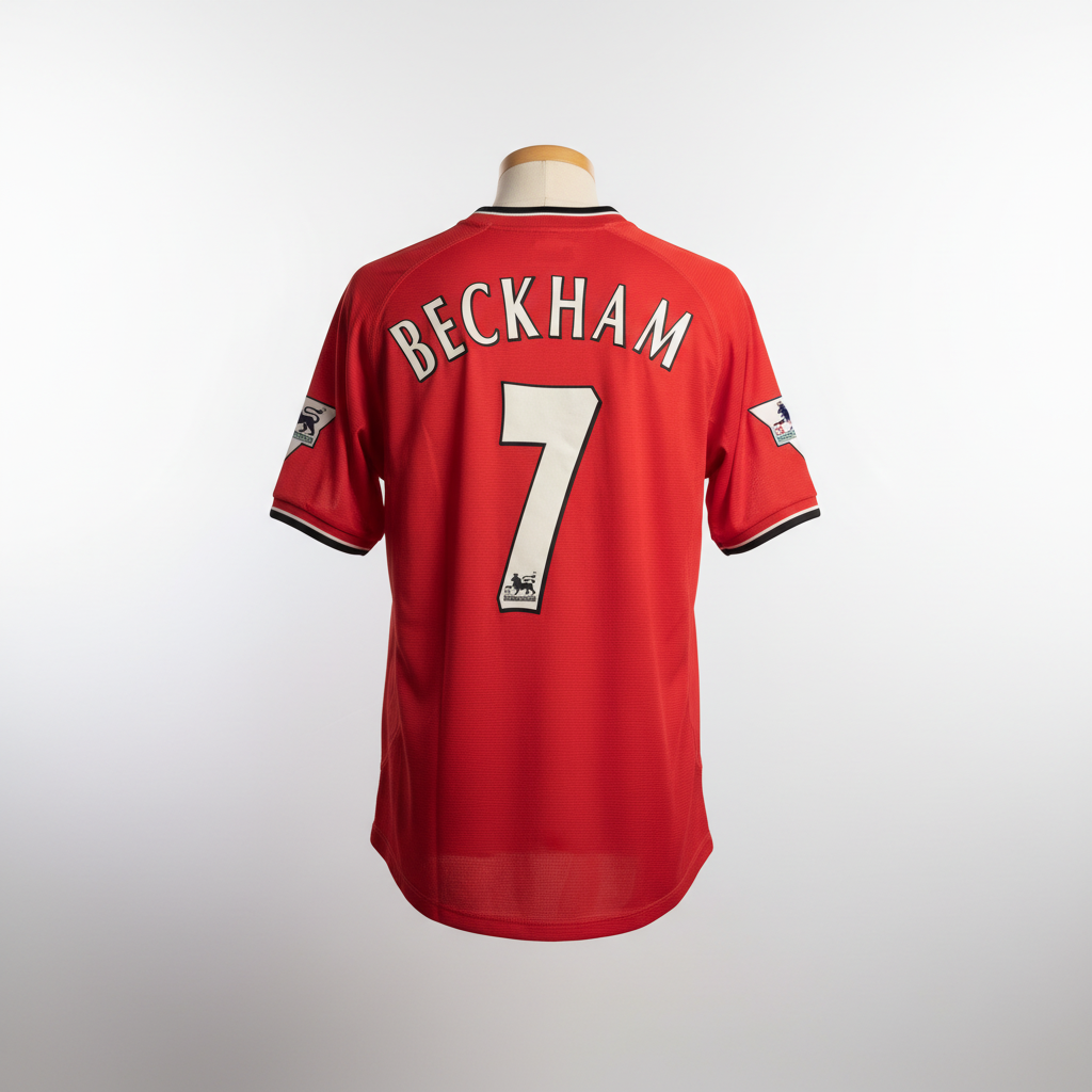 2000-2002 Manchester United Beckham HOME Kit Soccer Jersey Football Shirt Umbro Large Authentic