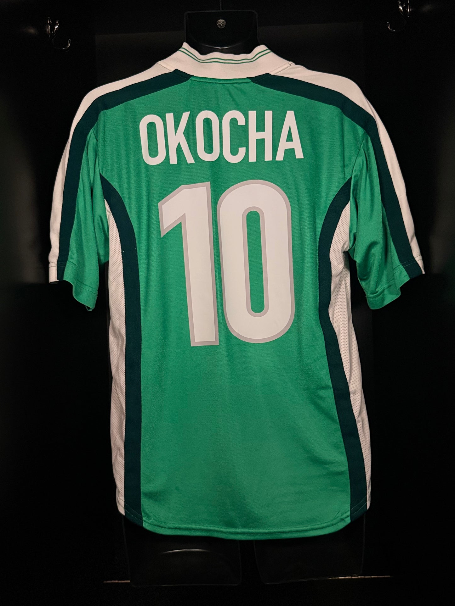 1998-2000 Nigeria Jay-Jay Okocha HOME Kit Soccer Jersey Shirt Nike Small Authentic