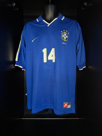 1997-1998 Brazil (CBF) AWAY Kit - Soccer Jersey Football Shirt Nike Large Authentic