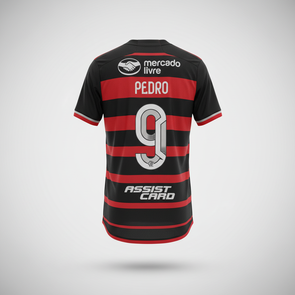 2024-2025 Flamengo Pedro HOME Kit Soccer Jersey Football Kit adidas Large Authentic