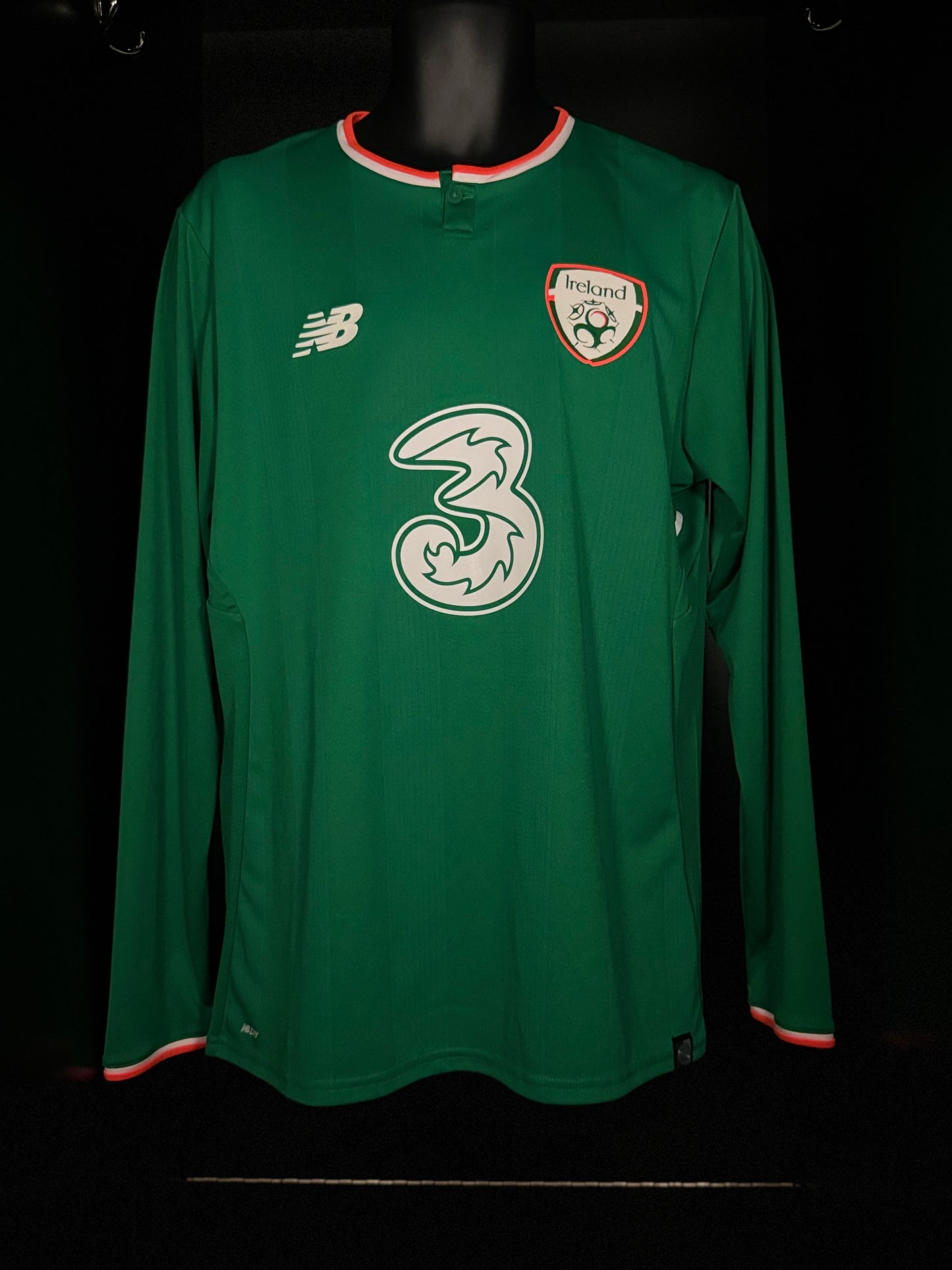 2017-2018 Ireland Keane HOME Kit Soccer Jersey Shirt New Balance Large Authentic