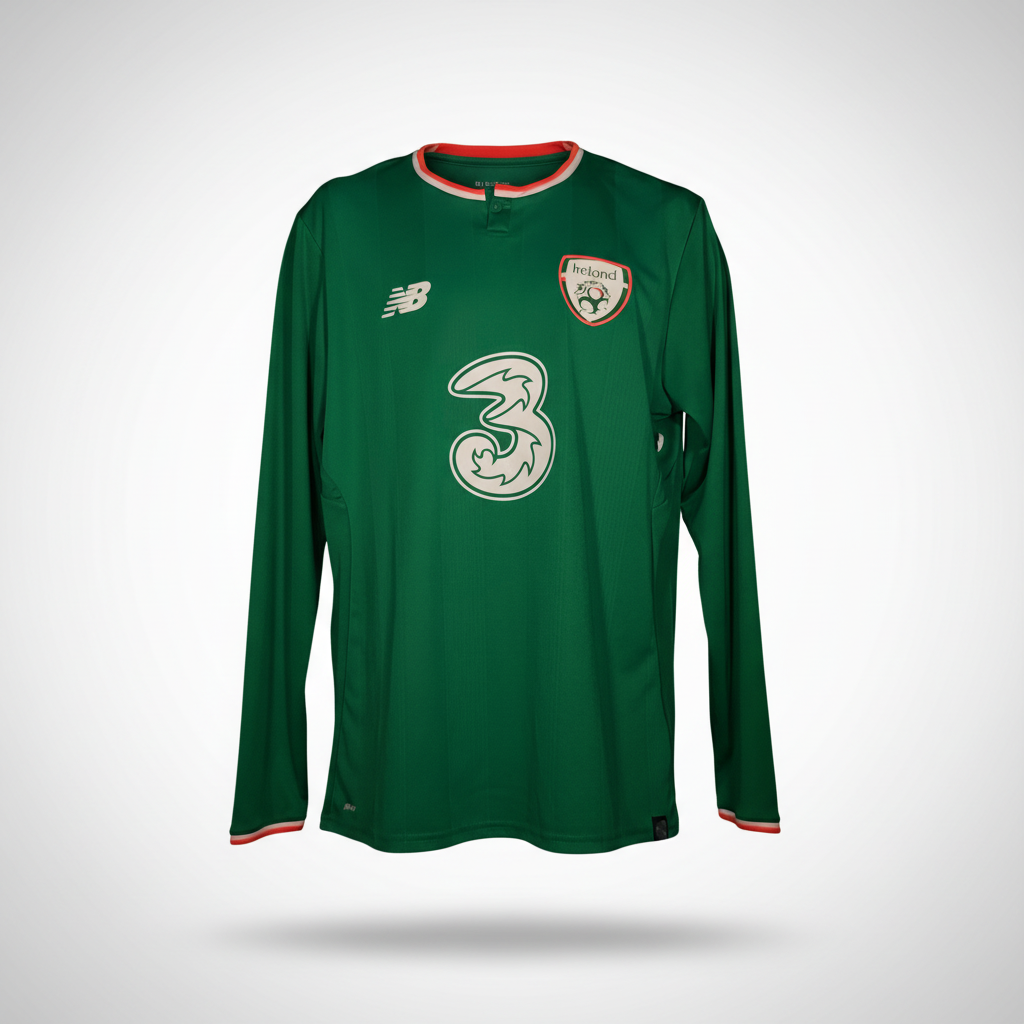2017-2018 Ireland Keane HOME Kit Soccer Jersey Shirt New Balance Large Authentic