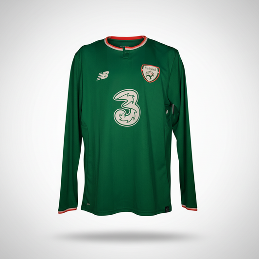 2017-2018 Ireland Keane HOME Kit Soccer Jersey Shirt New Balance Large Authentic