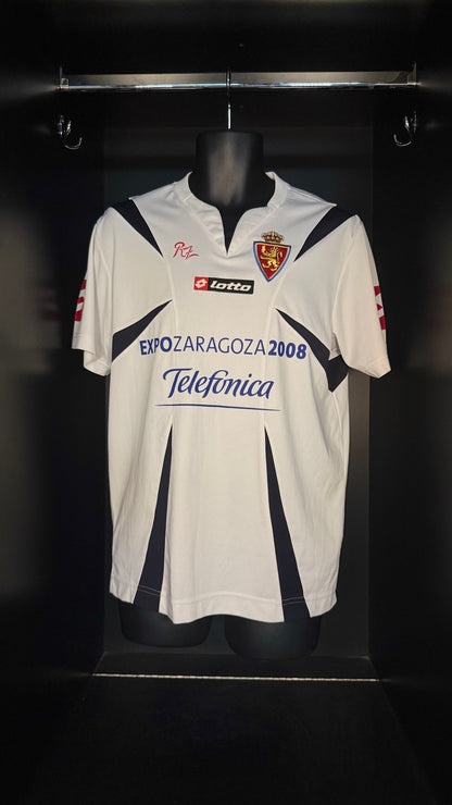 2006-2007 Real Zaragoza HOME Kit Soccer Jersey Football Shirt Lotto Large Authentic