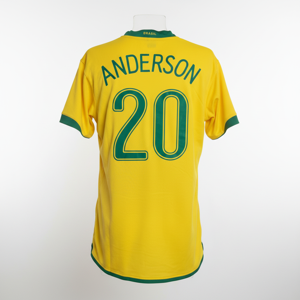 2006-2008 Brazil (CBF) Anderson HOME Kit - Soccer Jersey Football Shirt Nike Large Authentic
