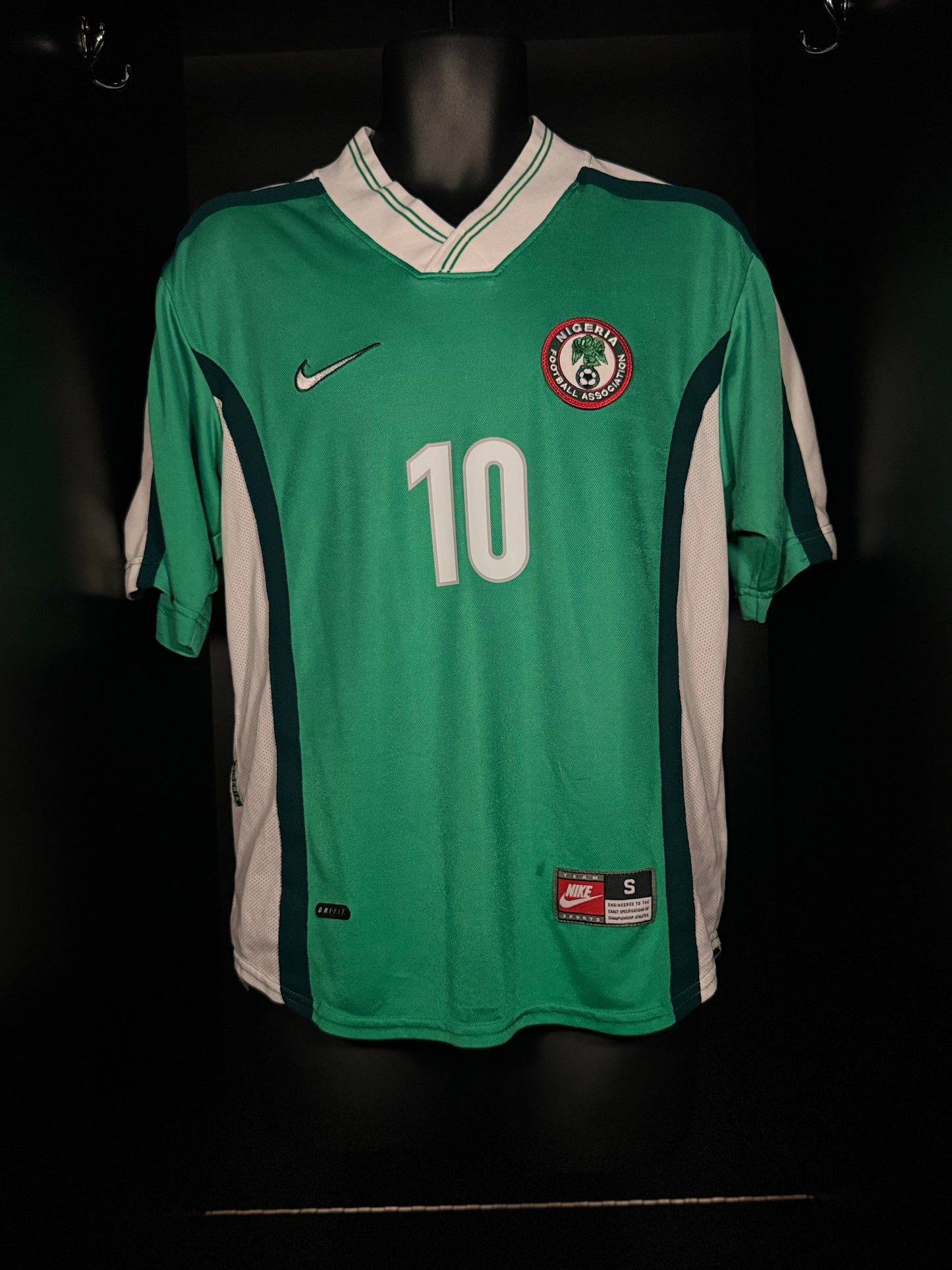 1998-2000 Nigeria Jay-Jay Okocha HOME Kit Soccer Jersey Shirt Nike Small Authentic