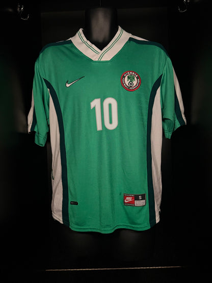 1998-2000 Nigeria Jay-Jay Okocha HOME Kit Soccer Jersey Shirt Nike Small Authentic