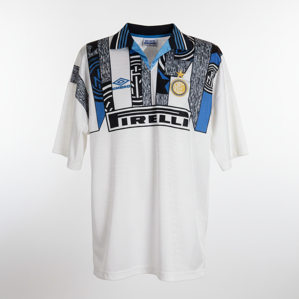 1995-1996 Inter Milan R. Carlos AWAY Kit Soccer Jersey Football Shirt Umbro Large Authentic