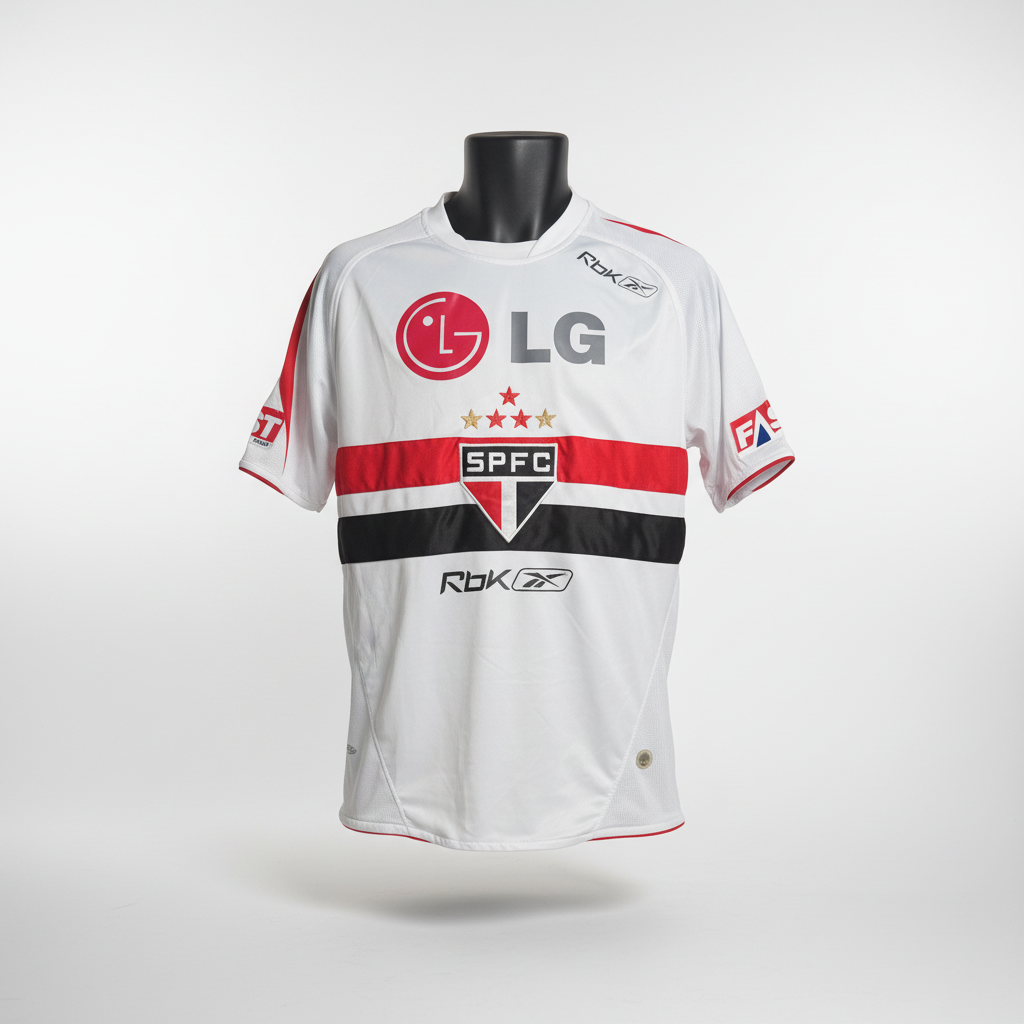 2006-2007 São Paulo FC "Celebration" HOME Kit Soccer Jersey Football Shirt Reebok Small Authentic