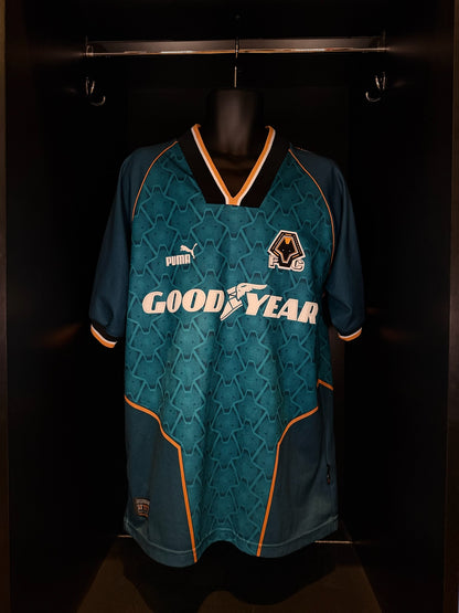 1996-1997 Wolverhampton AWAY Kit Soccer Jersey Football Shirt Puma Medium Authentic