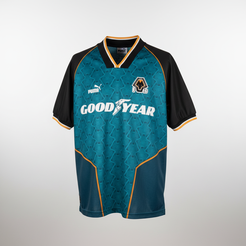 1996-1997 Wolverhampton AWAY Kit Soccer Jersey Football Shirt Puma Medium Authentic