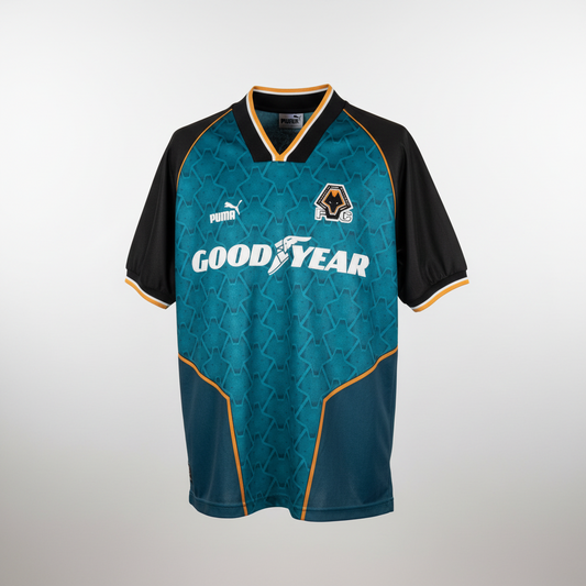 1996-1997 Wolverhampton AWAY Kit Soccer Jersey Football Shirt Puma Medium Authentic