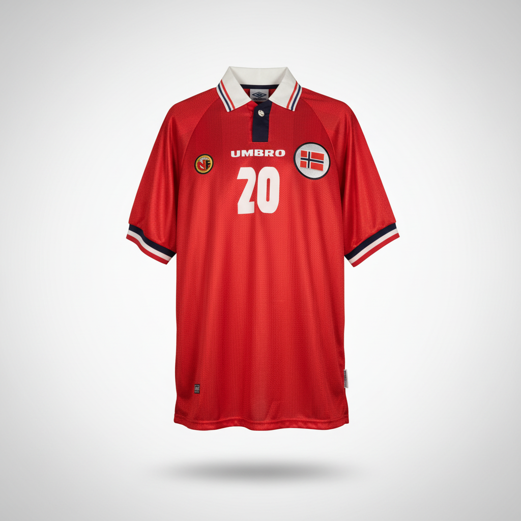 1998-2000 Norway Solskjær HOME Kit Soccer Jersey Shirt Umbro XL Authentic